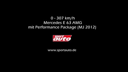 Mercedes E63 Amg Performance Package 0-307 km_h Top Speed Test 2012