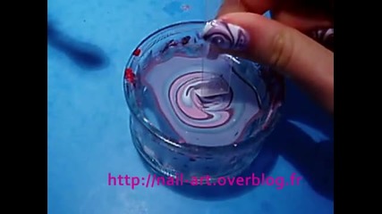 water marble swirl spirale nail art tuto