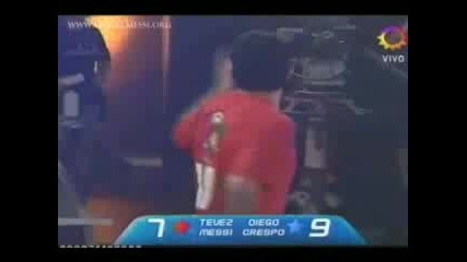 Ернан Креспо и Диего Марадона срещу Карлос Тевез и Лионел Меси