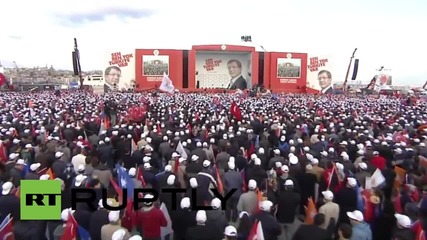 Turkey: PM Davutoglu addresses huge AKP rally in Istanbul