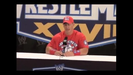 John Cena Talks Rock Wrestlemania Xxvii Hours Before Show 