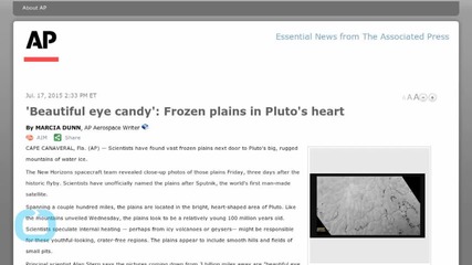 Frozen Plains in Pluto's Heart...
