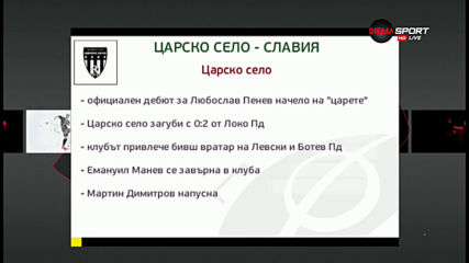 Любо Пенев дебютира начело на Царско село срещу Славия