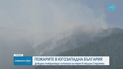 Дежурни пожарникари останаха на терен в Струмяни заради огнената стихия
