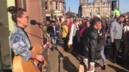 Busking in sunny Edinburgh!