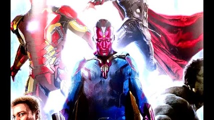 Плакат с някои от персонажите от филма Отмъстителите 2 (2015)