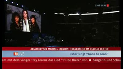 * Usher пее на погребението на Maйкъл Джексън 