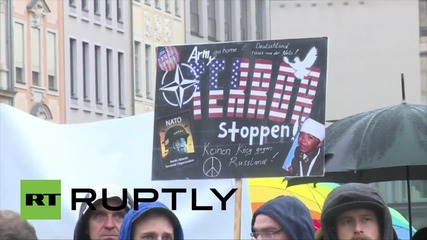Germany: Anti-NATO protesters march through Dresden
