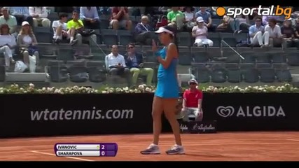 Ivanovic vs Sharapova - Rome 2014 - Ridiculous Shot