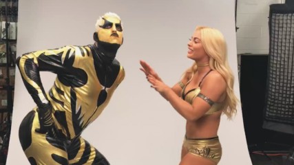 Goldust & Mandy Rose goof around in WWE Mixed Match Challenge photoshoot