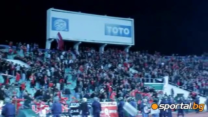 Радост за Цска след края на мача, Спас започва с " К*р за Левски "
