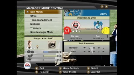 Fifa 07 - Manager Mode Bury Season 02 Епизод 33