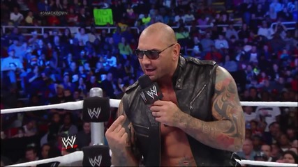 Smackdown opens with a Batista, Daniel Bryan, Kane andig how melee_ Smackdown