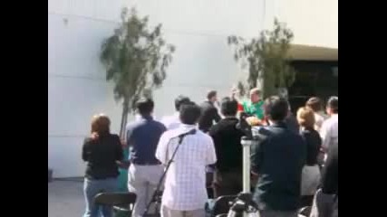 Tony Kanaan makes an entrance (tony Kanaan makes a Vip entrance in Alpine's Imprint Rls project car)