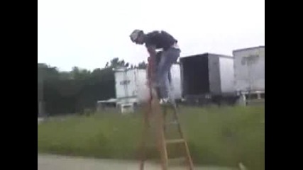 Ladder Jump Over Car
