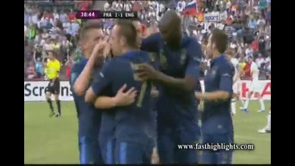 Евро 2012 : Франция 1 - 1 Англия ( Великолепен гол от далечно разстояние на Самир Насри във 39' мин)