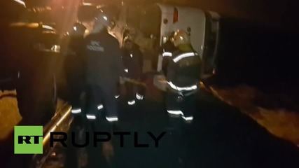 Russia: At least 7 dead, 35 injured after bus overturns near Tula, Russia