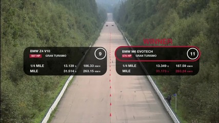Bmw Z4 V10 vs Bmw M6 Evotech