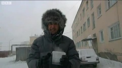 Hot water turns to snow in the worlds coldest place a cool trick at - 40c - Bbc World News 