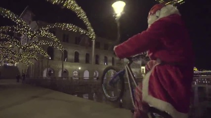 Dubstep Santa on Tron Bike - Merry Christmas