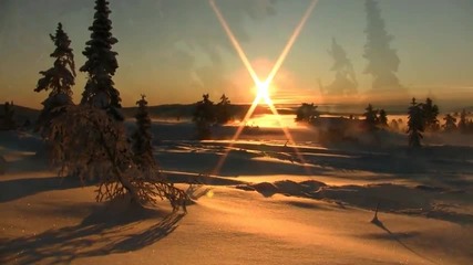 Snowy mountain landscape with foggy weather (hd - 1080p) 