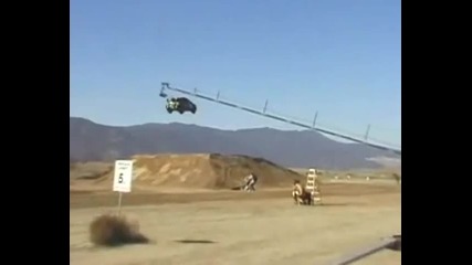 Ken Block jumps his rally car 171 feet