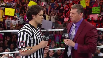 Triple H interrupts Mr. Mcmahon's message for Brad Maddox Raw, August 12, 2013