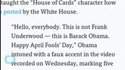 Obama's April Fools' Day Joke: He Taught Frank Underwood