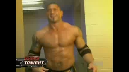 Batista gets interrupted by a fan backstage