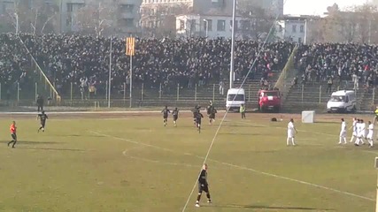 Вторият гол на Ботев срещу Черноморец и избухването на стадиона