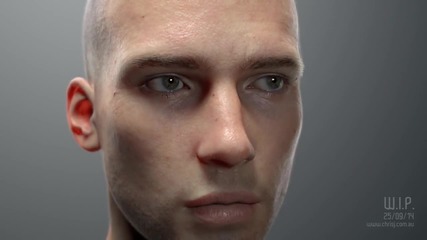 Компютърно генериран 3 D модел на човешко лице