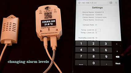 Bs-t&h Wifi записващ термометър и влагомер с графичен дисплей и безжичен достъп