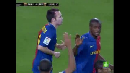 22.04 Барселона - Севиля 4:0 Андрес Иниеста гол