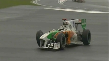 Отпадането на Сутил и удара му с Кобаяши - Формула 1 Корея 2010 