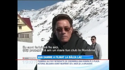 Звездата Жан - Клод Ван Дам по време на снимките на нoвa реклама в Румъния
