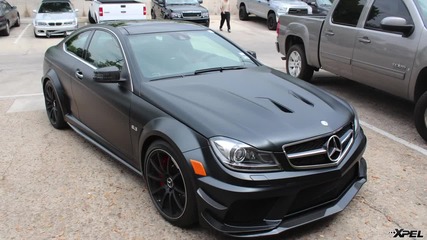 Matte Black 2012 Mercedes Benz C63 Amg Black Series wrapped in Xpel Stealth Matte Film