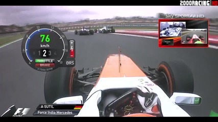 F1 Гран при на Испания 2013 - Sutil на Fp2 [hd][onboard]