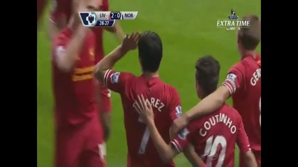 (2013) Ливърпул - Норич (5-1) Suarez - 2nd Goal