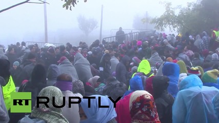 Бежанци в Сърбия се опитват да минат през верига от полицаи на границата с Хърватия