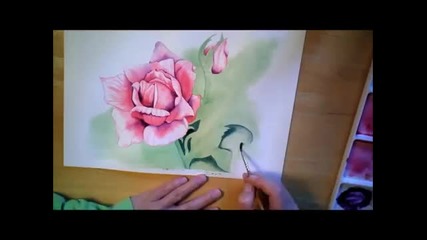 Рисуване на роза /акварел/