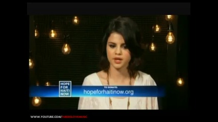Hope For Haiti Now Backstage Interview - Selena Gomez 