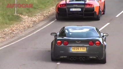 Corvette Zr1 vs Lambo Sv by autocar.co.uk 