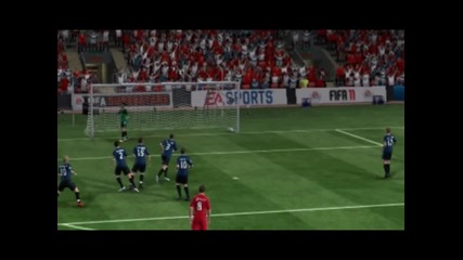 Супер изпълнение на Стивън Джерард от пряксвободен удар! : Fifa 11 ;]