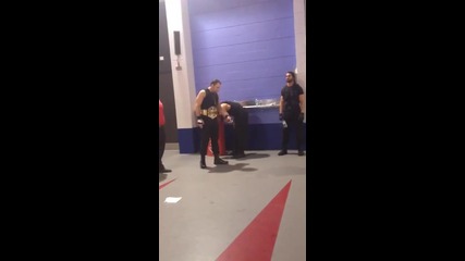 Wwe The Shield backstage at Raw Manchester