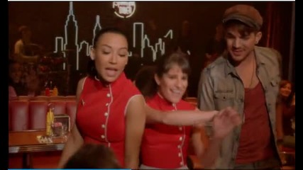 Adam Lambert Lea Michele and Naya Rivera - Gloria