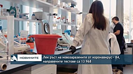 Лек ръст на новозаразените от коронавирус - 84, направените тестове са 13 968