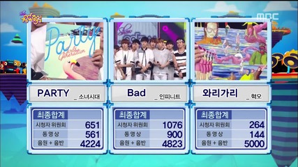 150725 No.1 Infinite - Bad win 5thwin @ Show! Music Core