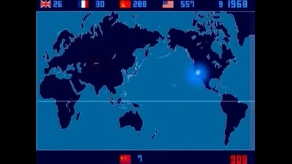 Анимация на всички експлозии през 1945 - 1998 