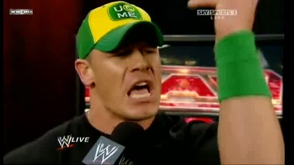 Raw 08/31/09 John Cena дава интервю [backstage]