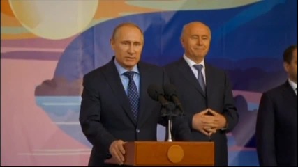 Путин постави капсула на времето в основите на новия стадион в Самара